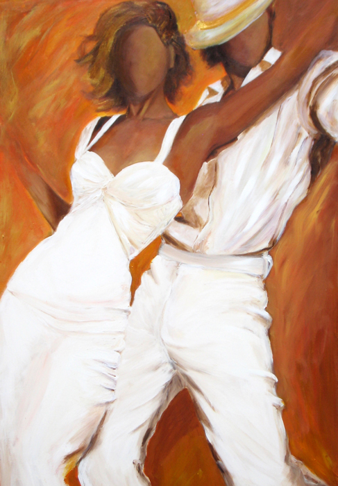 Tango dancers in white dress acrylic painting on canvas.jpg